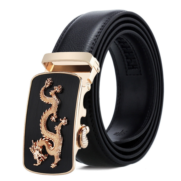 Dandali Casual Men Automatic Buckle Belt Business Soft Leather Pants Band