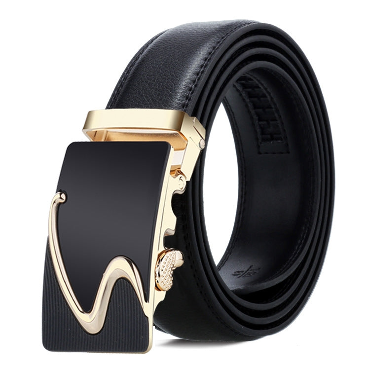 Dandali Casual Men Automatic Buckle Belt Business Soft Leather Pants Band