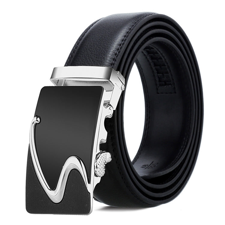 Dandali Casual Men Automatic Buckle Belt Business Soft Leather Pants Band