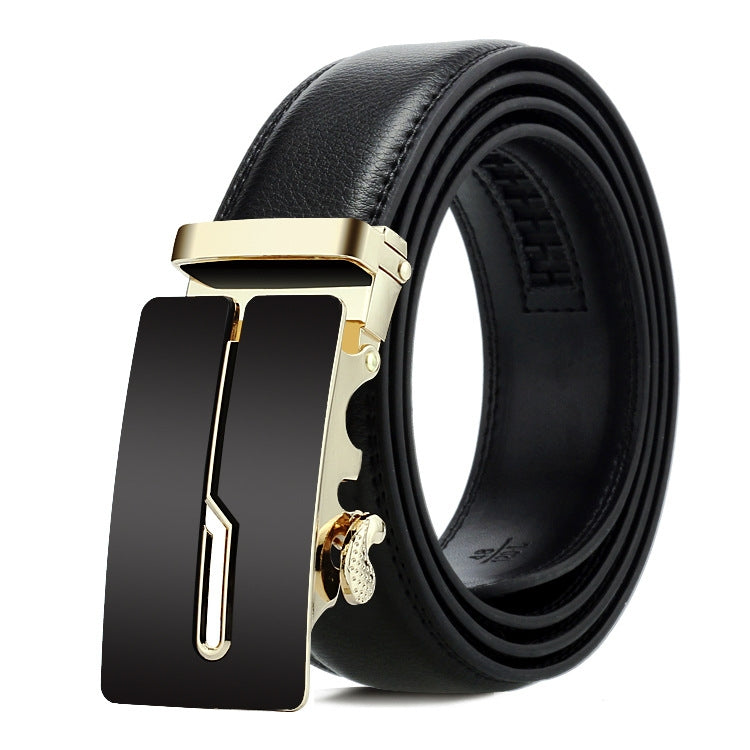 Dandali Casual Men Automatic Buckle Belt Business Soft Leather Pants Band