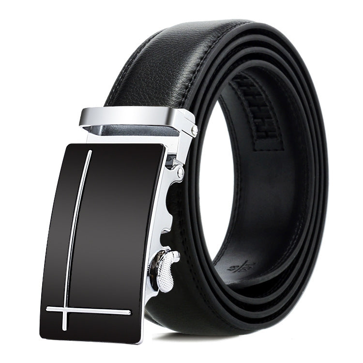 Dandali Casual Men Automatic Buckle Belt Business Soft Leather Pants Band