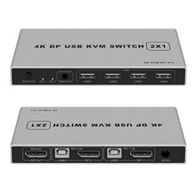 Load image into Gallery viewer, KYSW59 60HZ DP USB KVM Switch 2-in-1 Computer Sharing Device, KYSW59, 8K