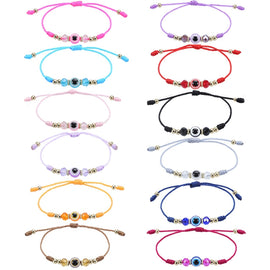 Devil Eye Adjustable Crystal Beaded Bracelet