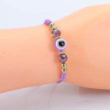 Load image into Gallery viewer, Devil Eye Adjustable Crystal Beaded Bracelet