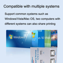 Load image into Gallery viewer, SW68 2 In 1 Switcher USB Manual Print Sharer, Color: Black, Black, Silver