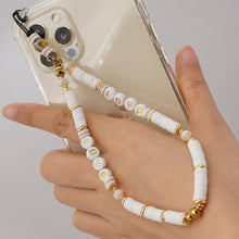Load image into Gallery viewer, Geometric Letter Soft Pottery Mobile Phone Lanyard Anti-lost Phone Chain, RT-K210065A, RT-K210065B, RT-K210065C, RT-K210065D