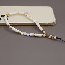 Load image into Gallery viewer, Geometric Letter Soft Pottery Mobile Phone Lanyard Anti-lost Phone Chain, RT-K210065A, RT-K210065B, RT-K210065C, RT-K210065D