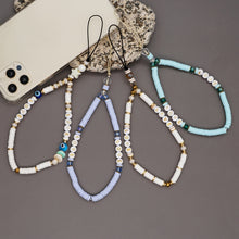 Load image into Gallery viewer, Geometric Letter Soft Pottery Mobile Phone Lanyard Anti-lost Phone Chain, RT-K210065A, RT-K210065B, RT-K210065C, RT-K210065D
