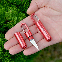 Load image into Gallery viewer, Keychain Pendant Small Knife Portable Art Cutting Knife, Bronze, Aluminum Alloy Black, Aluminum Alloy Red