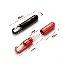 Load image into Gallery viewer, Keychain Pendant Small Knife Portable Art Cutting Knife, Bronze, Aluminum Alloy Black, Aluminum Alloy Red