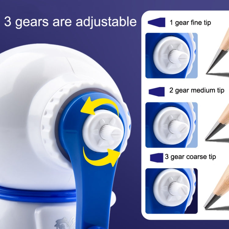 Cartoon Hand-cranked Automatic Pencil Sharpener, Style:, Astronaut (Dark Blue), Astronaut (Light Blue), Astronaut (Pink), Little Rocket (Sky Blue), Little Rocket (Deep Sea Blue), Little Dinosaur (Dark Blue), Little Dinosaur (Lauret Green)