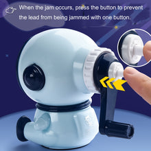 Load image into Gallery viewer, Cartoon Hand-cranked Automatic Pencil Sharpener, Style:, Astronaut (Dark Blue), Astronaut (Light Blue), Astronaut (Pink), Little Rocket (Sky Blue), Little Rocket (Deep Sea Blue), Little Dinosaur (Dark Blue), Little Dinosaur (Lauret Green)