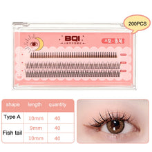 Load image into Gallery viewer, BQI B7229 Lightweight Natural Curling Three-dimensional Slim False Eyelashes, Style:, Type A+Fishtail (120PCS), Type A+Fishtail (200PCS), Type A+Fishtail+Undercib (200PCS)
