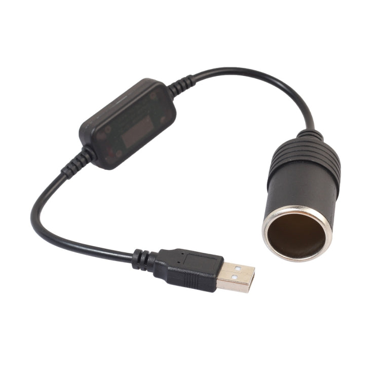 2 PCS Car USB to Cigarette Lighter Socket 5V to 12V Boost Power Adapter Cable, 35cm, 60cm, 120cm