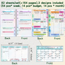 Load image into Gallery viewer, A6 Cash Budget Book Schedule Weekly Plan Monthly Plan Loose-leaf Notepad, White, Pink, Blue, Purple, Green