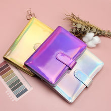 Load image into Gallery viewer, Laser Macaron Loose-leaf Notebook A6 Notepad Shell Without Inner Pages, Silver, Pink, Rose Gold, Dark Night Black, Bright Yellow, Rose Red, Sky Blue, Charming Purple