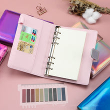 Load image into Gallery viewer, Laser Macaron Loose-leaf Notebook A6 Notepad Shell Without Inner Pages, Silver, Pink, Rose Gold, Dark Night Black, Bright Yellow, Rose Red, Sky Blue, Charming Purple
