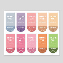 Load image into Gallery viewer, 5 Bags 10 Sheets/Bag Cute Emoticon Rectangle Sticker Gift Box Sealing Sticker, Rectangle Sticker