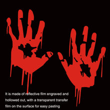 Load image into Gallery viewer, 5 Sets Waterproof Sunscreen Reflective Car Sticker Blood Handprint Halloween Sticker, Blood Handprint