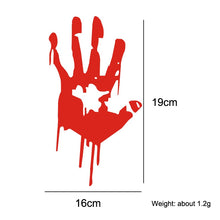 Load image into Gallery viewer, 5 Sets Waterproof Sunscreen Reflective Car Sticker Blood Handprint Halloween Sticker, Blood Handprint