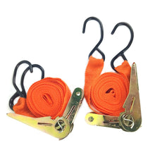 Load image into Gallery viewer, 4PCS 15 Inch Tensioner Ratchet Strap Car Ratchet Thread Tensioner, Orange, Black