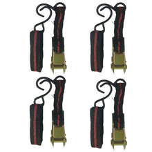 Load image into Gallery viewer, 4PCS 15 Inch Tensioner Ratchet Strap Car Ratchet Thread Tensioner, Orange, Black