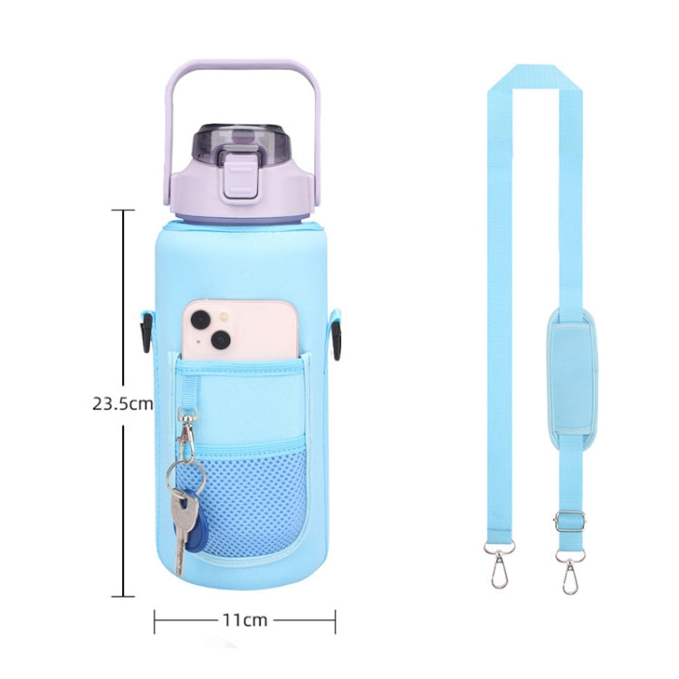 2L Diving Material Water Bottle Cover Case with Strap, Pink Metal Buckle, Blue Glue Buckle, Green Metal Buckle, Blue Metal Buckle, Black Metal Buckle, Black, Pink Glue Buckle, Green Glue Buckle