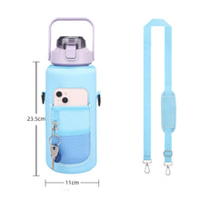 Load image into Gallery viewer, 2L Diving Material Water Bottle Cover Case with Strap, Black Metal Buckle, Black, Pink Glue Buckle, Pink Metal Buckle