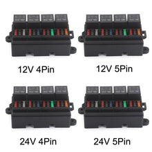 Load image into Gallery viewer, Relay Car RV Radiography Sound Modified Electromagnetic Insurance Box, TF008-10 12V 4Pin, TF008-10 12V 5Pin, TF008-10 24V 4Pin, TF008-10 24V 5Pin