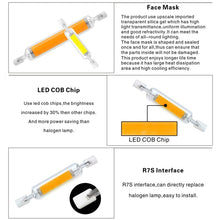 Load image into Gallery viewer, R7S LED COB Dimmer Glass Lamp Double-end Horizontal Plug-in Light, 78MM 10W, 118mm 20W