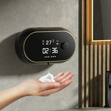 Load image into Gallery viewer, W2 Wall-mounted USB Charging  Automatic Foam Soap Dispenser With Time Temperature Display, White, Black