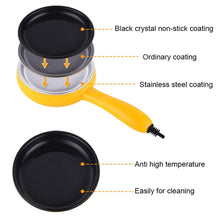 Load image into Gallery viewer, 350W Electric Egg Omelette Cooker Frying Pan Steamer Cooker,EU Plug,Style:, Single Layer Set Yellow, Double Layer Set Yellow, Pan+Wood Shovel Yellow, Single Layer Set Pink, Double Layer Set Pink, Pan+Wood Shovel Pink