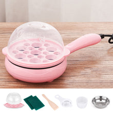 Load image into Gallery viewer, 350W Electric Egg Omelette Cooker Frying Pan Steamer Cooker,EU Plug,Style:, Single Layer Set Yellow, Double Layer Set Yellow, Pan+Wood Shovel Yellow, Single Layer Set Pink, Double Layer Set Pink, Pan+Wood Shovel Pink