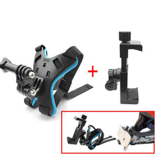 Load image into Gallery viewer, TUYU Motorcycle Helmet Chin Action Camera Mobile Phone Mounting Bracket, Black Bracket, Blue Bracket, Black Bracket+Mobile Phone Clip, Blue Bracket+Mobile Phone Clip