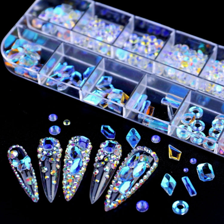 12 Grid Flat Bottom Shaped Nail Rhinestones Nail Decoration, 01, 02, 03, 04, 05, 06, 07, 08, 09, 10, 11, 12, 13, 14, 15, 16, 17, 18, 19, 20, 21, 22, 23, 24, 25, 26, 27, 28