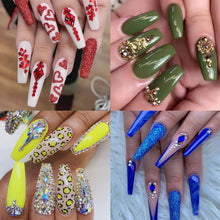 Load image into Gallery viewer, 12 Grid Flat Bottom Shaped Nail Rhinestones Nail Decoration, 01, 02, 03, 04, 05, 06, 07, 08, 09, 10, 11, 12, 13, 14, 15, 16, 17, 18, 19, 20, 21, 22, 23, 24, 25, 26, 27, 28