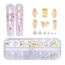 Load image into Gallery viewer, 12 Grid Flat Bottom Shaped Nail Rhinestones Nail Decoration, 01, 02, 03, 04, 05, 06, 07, 08, 09, 10, 11, 12, 13, 14, 15, 16, 17, 18, 19, 20, 21, 22, 23, 24, 25, 26, 27, 28