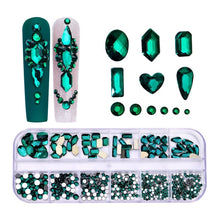 Load image into Gallery viewer, 12 Grid Flat Bottom Shaped Nail Rhinestones Nail Decoration, 01, 02, 03, 04, 05, 06, 07, 08, 09, 10, 11, 12, 13, 14, 15, 16, 17, 18, 19, 20, 21, 22, 23, 24, 25, 26, 27, 28