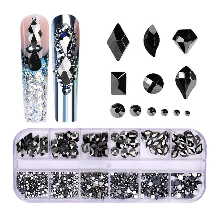 12 Grid Flat Bottom Shaped Nail Rhinestones Nail Decoration, 01, 02, 03, 04, 05, 06, 07, 08, 09, 10, 11, 12, 13, 14, 15, 16, 17, 18, 19, 20, 21, 22, 23, 24, 25, 26, 27, 28