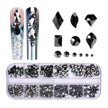 Load image into Gallery viewer, 12 Grid Flat Bottom Shaped Nail Rhinestones Nail Decoration, 01, 02, 03, 04, 05, 06, 07, 08, 09, 10, 11, 12, 13, 14, 15, 16, 17, 18, 19, 20, 21, 22, 23, 24, 25, 26, 27, 28
