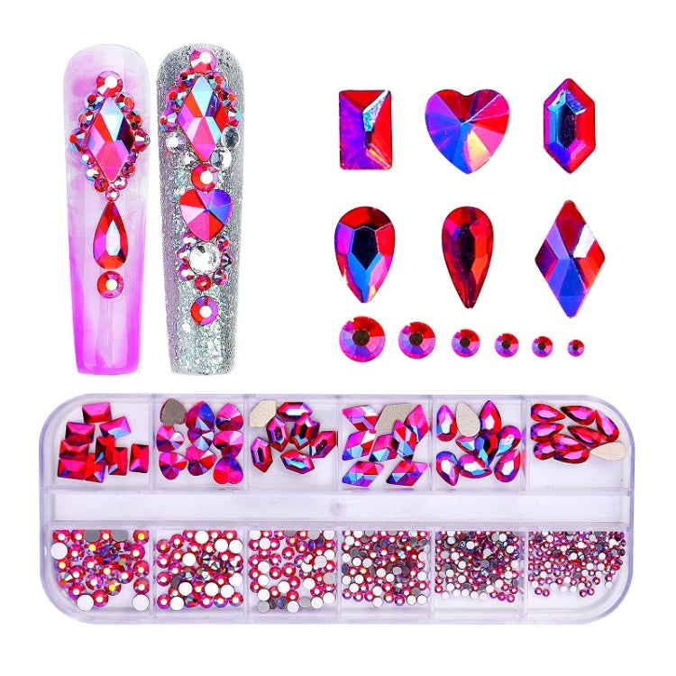 12 Grid Flat Bottom Shaped Nail Rhinestones Nail Decoration, 01, 02, 03, 04, 05, 06, 07, 08, 09, 10, 11, 12, 13, 14, 15, 16, 17, 18, 19, 20, 21, 22, 23, 24, 25, 26, 27, 28
