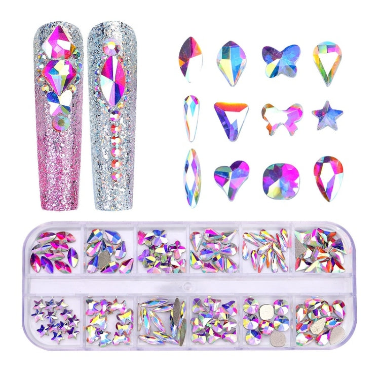12 Grid Flat Bottom Shaped Nail Rhinestones Nail Decoration, 01, 02, 03, 04, 05, 06, 07, 08, 09, 10, 11, 12, 13, 14, 15, 16, 17, 18, 19, 20, 21, 22, 23, 24, 25, 26, 27, 28