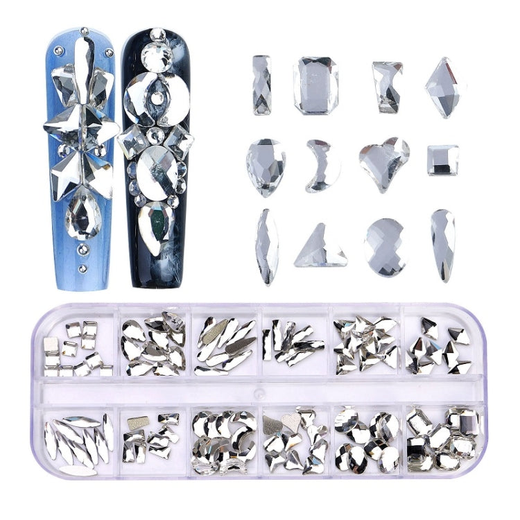 12 Grid Flat Bottom Shaped Nail Rhinestones Nail Decoration, 01, 02, 03, 04, 05, 06, 07, 08, 09, 10, 11, 12, 13, 14, 15, 16, 17, 18, 19, 20, 21, 22, 23, 24, 25, 26, 27, 28