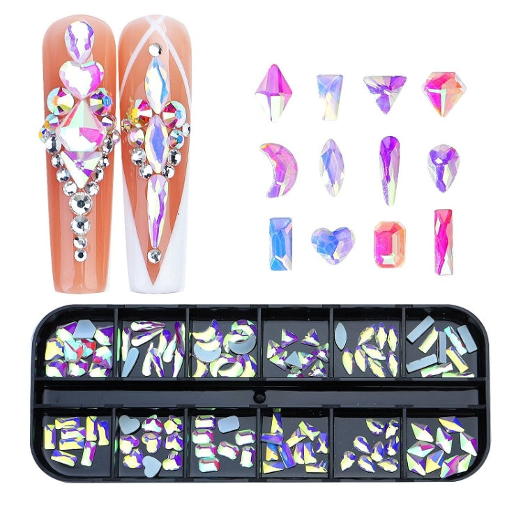 12 Grid Flat Bottom Shaped Nail Rhinestones Nail Decoration, 01, 02, 03, 04, 05, 06, 07, 08, 09, 10, 11, 12, 13, 14, 15, 16, 17, 18, 19, 20, 21, 22, 23, 24, 25, 26, 27, 28