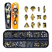 Load image into Gallery viewer, 12 Grid Flat Bottom Shaped Nail Rhinestones Nail Decoration, 01, 02, 03, 04, 05, 06, 07, 08, 09, 10, 11, 12, 13, 14, 15, 16, 17, 18, 19, 20, 21, 22, 23, 24, 25, 26, 27, 28
