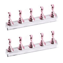 Load image into Gallery viewer, 2 PCS Nail Art Chessboard Holder Nail Sheet Acrylic Base Practice Stand, Pink, Gold, Silver