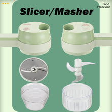Load image into Gallery viewer, 4 In 1 Handheld Electric Vegetable Cutter Set Garlic Mud Masher Garlic Chopper, Garlic Chopper