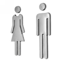 Load image into Gallery viewer, 2 PCS 12cm Toilet /Bathroom /Restroom /WC Door Wall Sign Signage