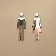 Load image into Gallery viewer, 2 PCS 12cm Toilet /Bathroom /Restroom /WC Door Wall Sign Signage