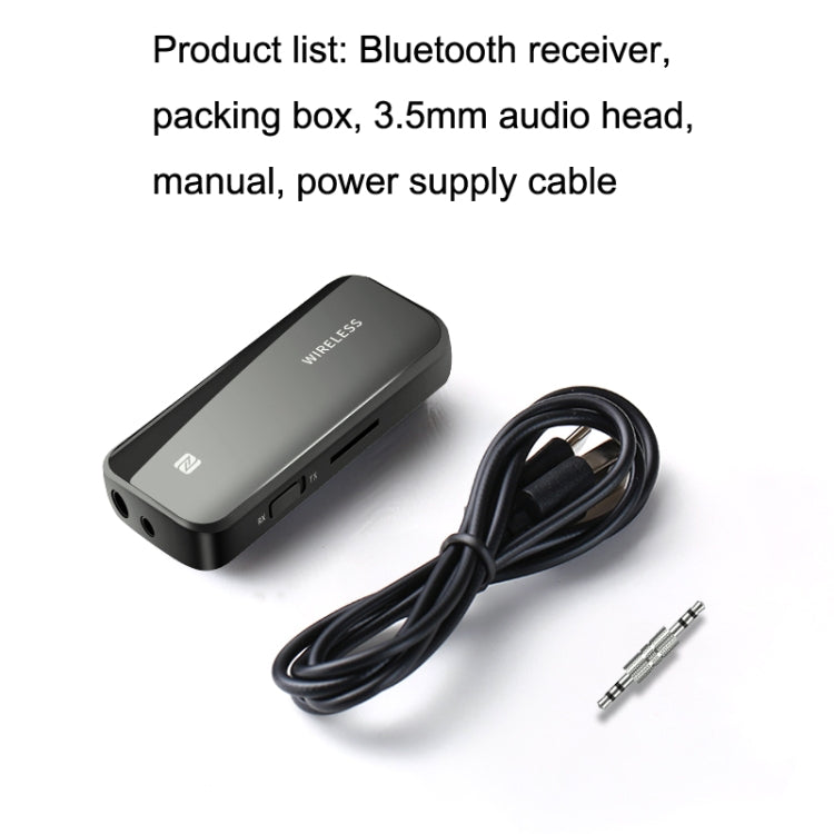 T40 2 In 1 Bluetooth 5.1 Receiver NFC Transmitter Car AUX Adapter, T40 2 In 1